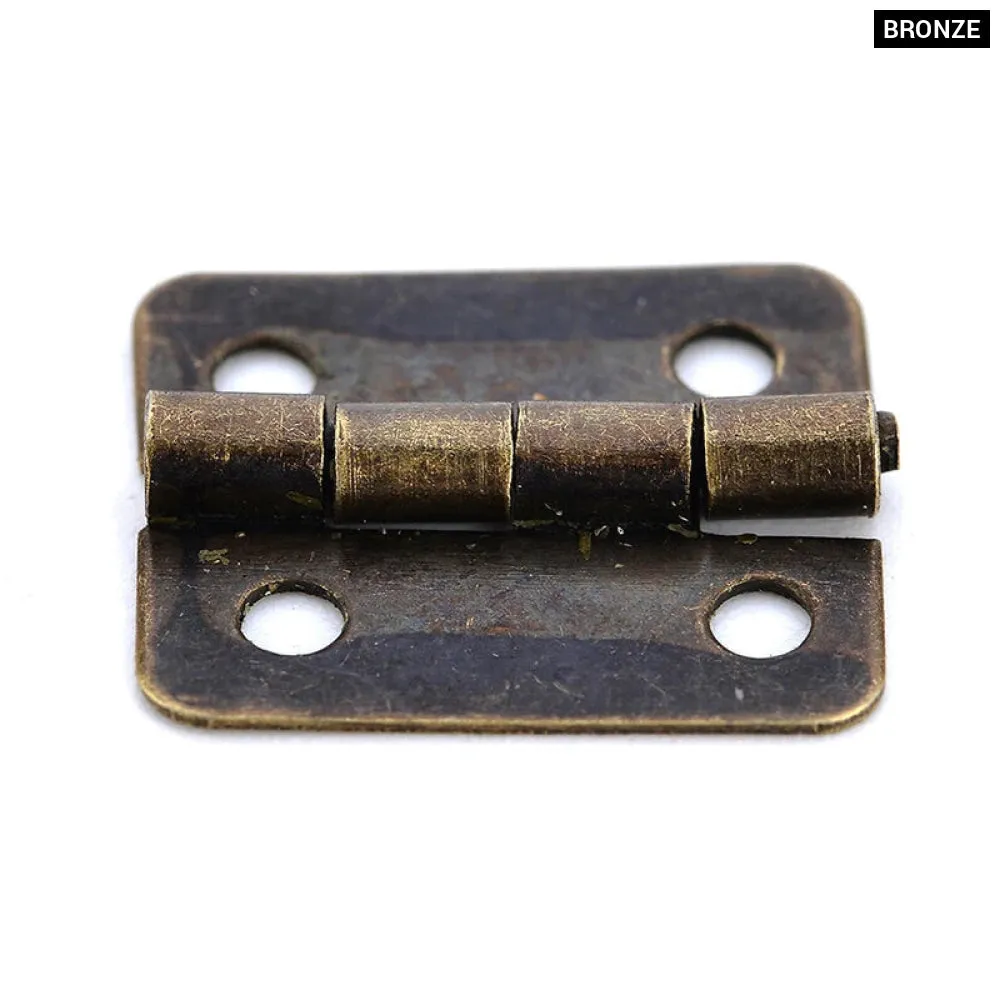 10 Piece Antique Mini Bronze Door Hinges for Wooden Cabinets Jewelry Boxes