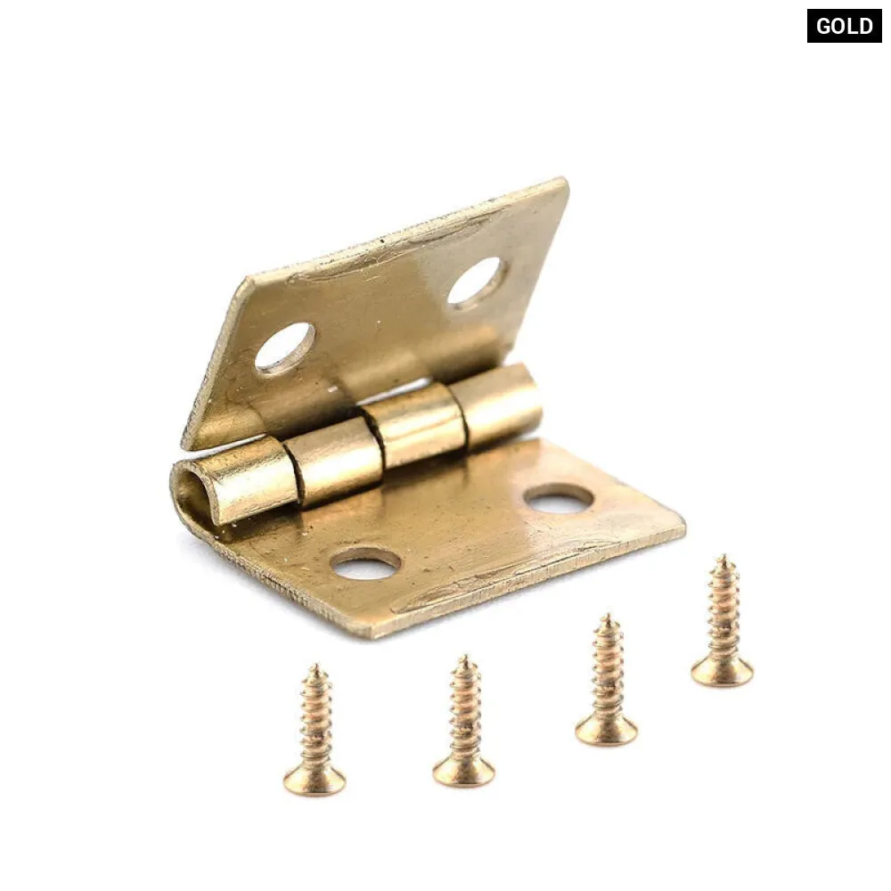 10 Piece Antique Mini Bronze Door Hinges for Wooden Cabinets Jewelry Boxes