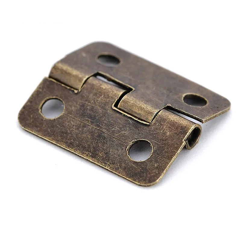 10 Piece Antique Mini Bronze Door Hinges for Wooden Cabinets Jewelry Boxes