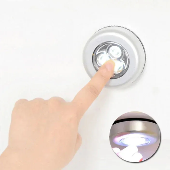 3 LED CORDLESS STICK TAP WARDROBE TOUCH LIGHT LAMP (1 Pc)