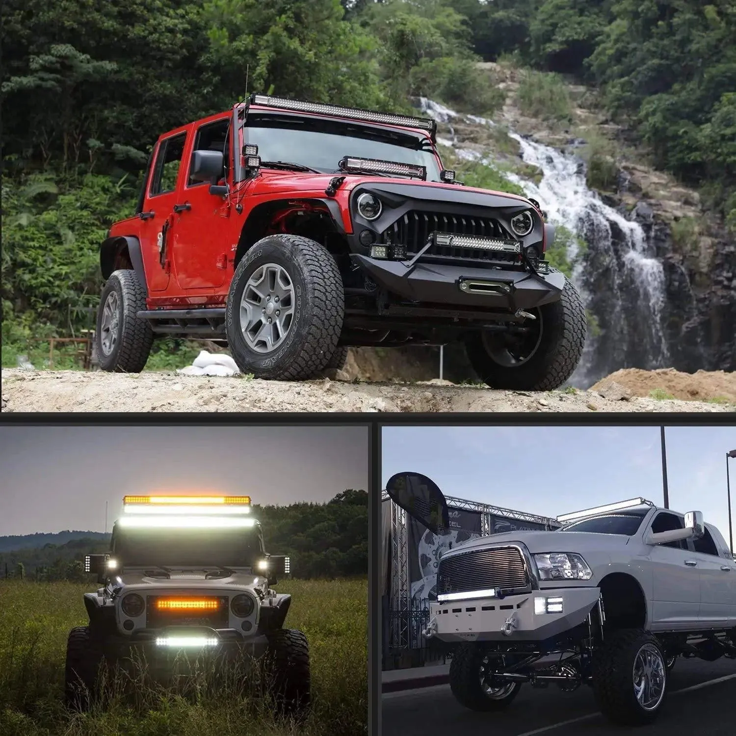 42 Inch 648W 43000LM Triple Row Spot Flood LED Light Bar