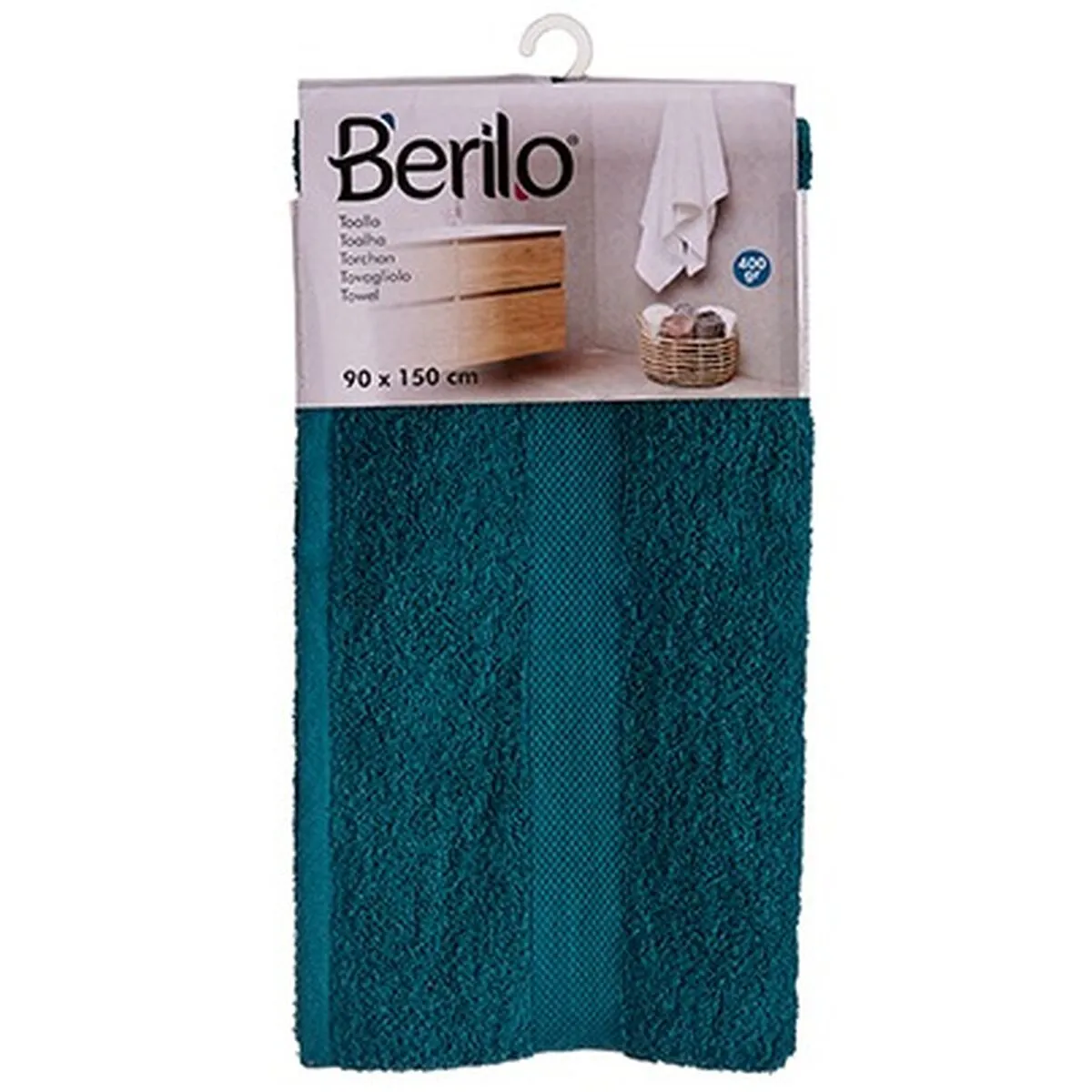 Bath Towel 90 x 150 Cm Blue 3 Units