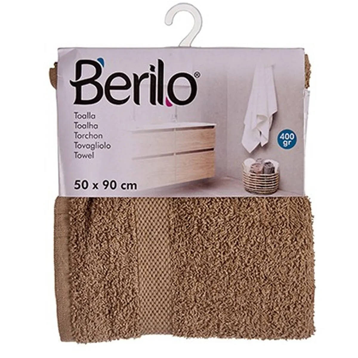 Bath Towel Camel 50 x 90 Cm 6 Units