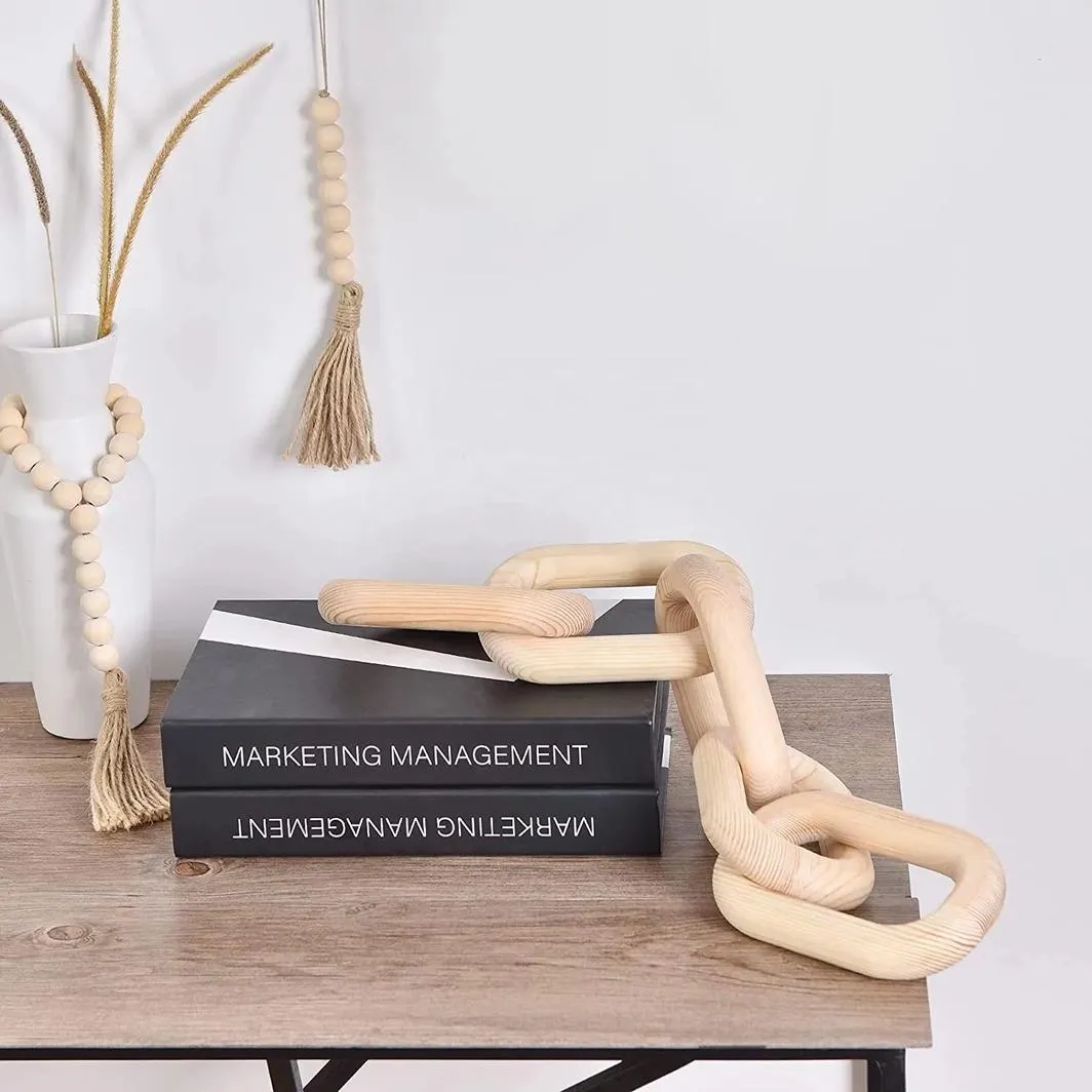 Chain feature homeware Natural Wooden Chain 5-Link