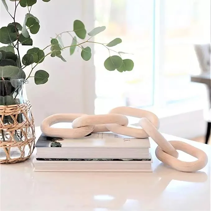 Chain feature homeware Natural Wooden Chain 5-Link