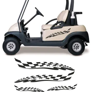 Checkered Flag Golf Cart Decals Accessories Go Cart Stickers GCC03