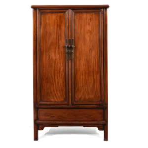 Chinese Red Elm Taper Cabinet From Shandong - 19thC