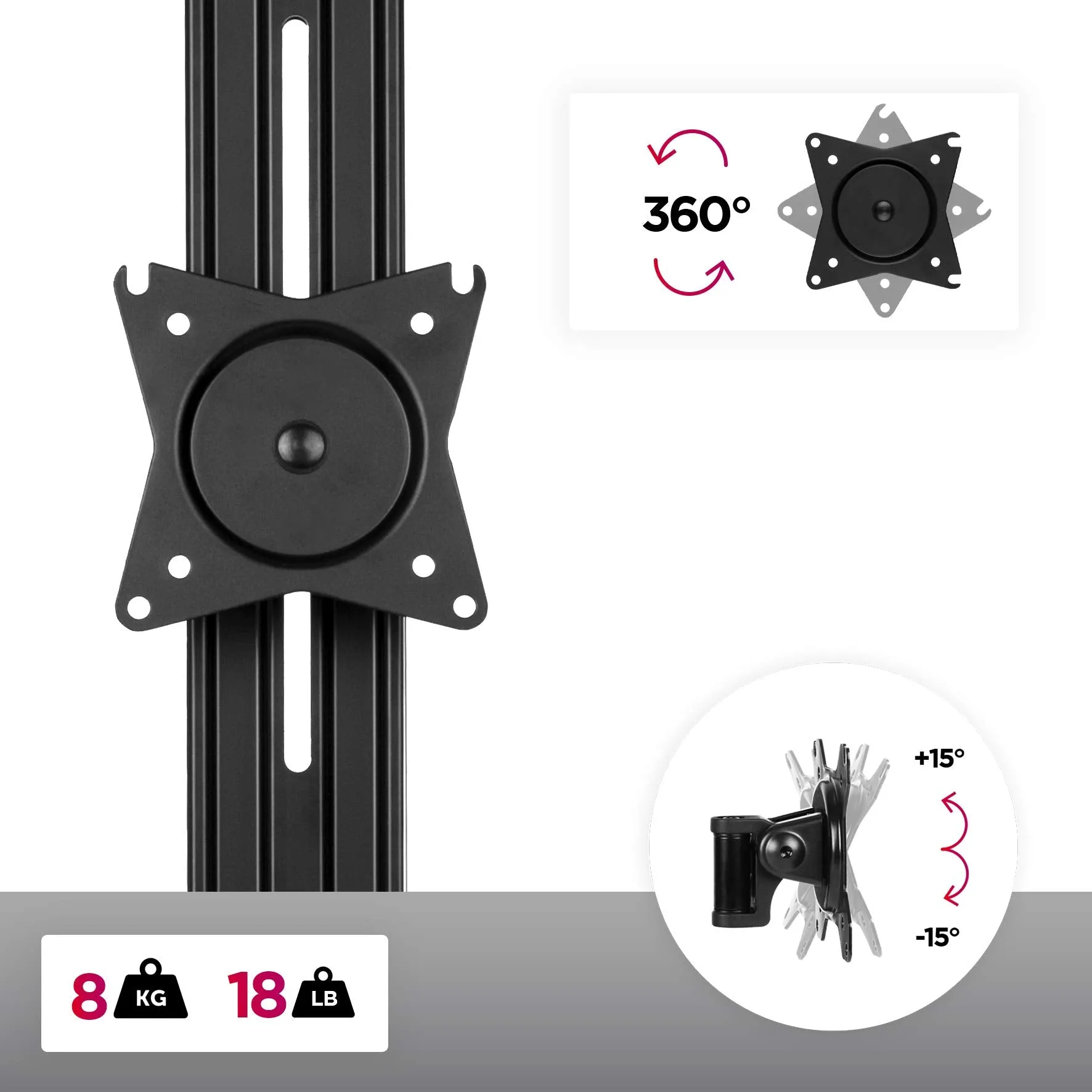 Duronic Sit-Stand Desk Mount DM1K1X1 | Height Adjustable Riser for LCD/LED Screen | Gas Monitor Arm with Keyboard Tray | USB Port | Elevated Workstation Convertor | (Tilt:  15°/-15°, Rotate 360°)