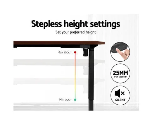 Electric Standing Desk Motorised Sit Stand Desks Table Black Walnut 140cm