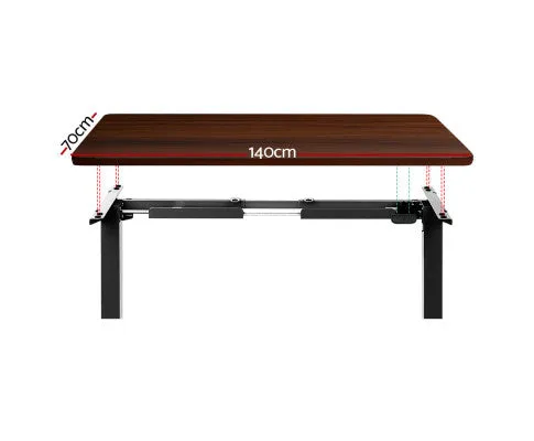 Electric Standing Desk Motorised Sit Stand Desks Table Black Walnut 140cm