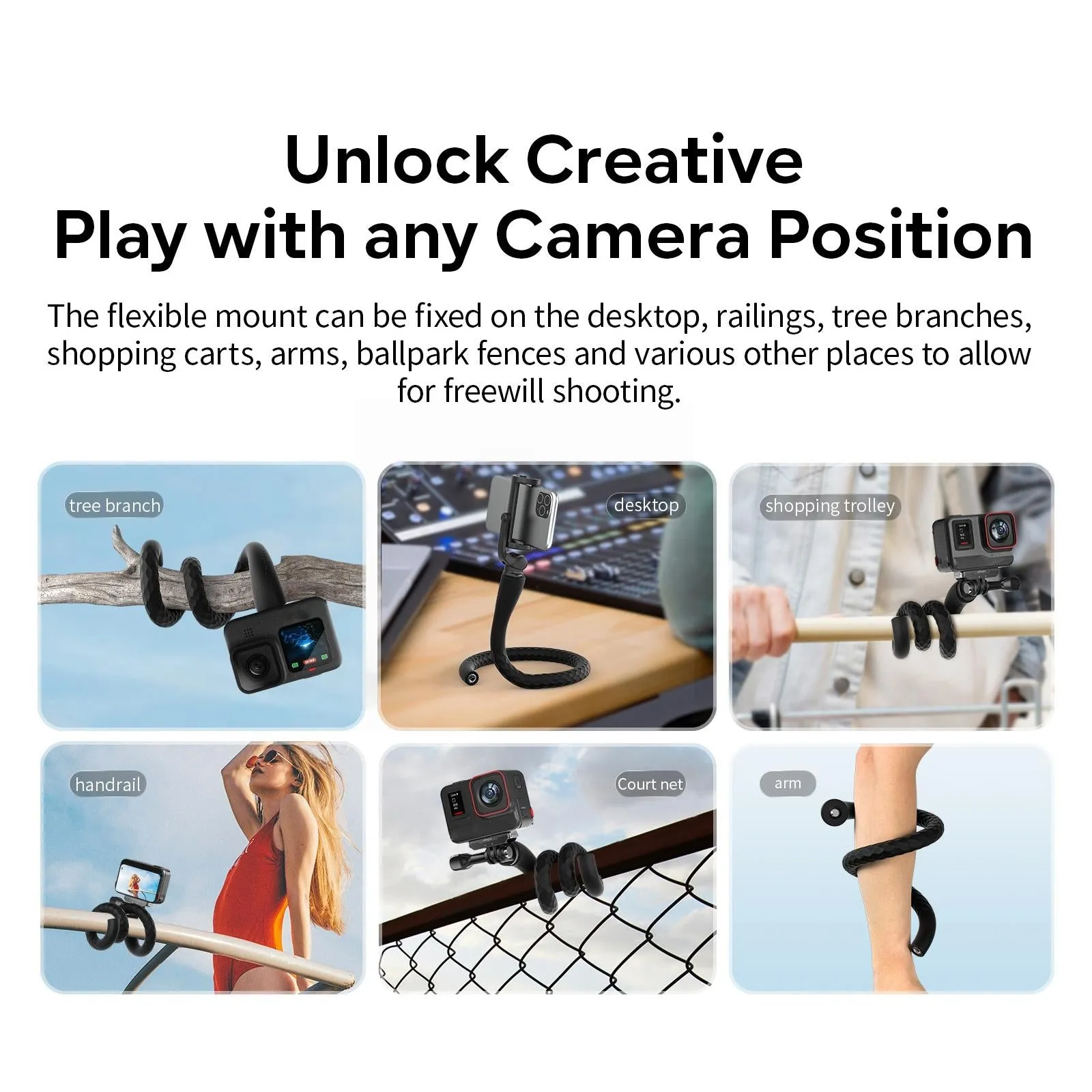 Flexible Octopus Stand for Sports Camera Vlogging - Cycling Accessory