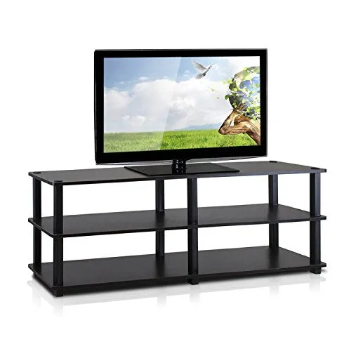 Furinno 14038EX/BK TST No Tools 3-Tier Wide Shoe Storage Rack, Espresso/Black