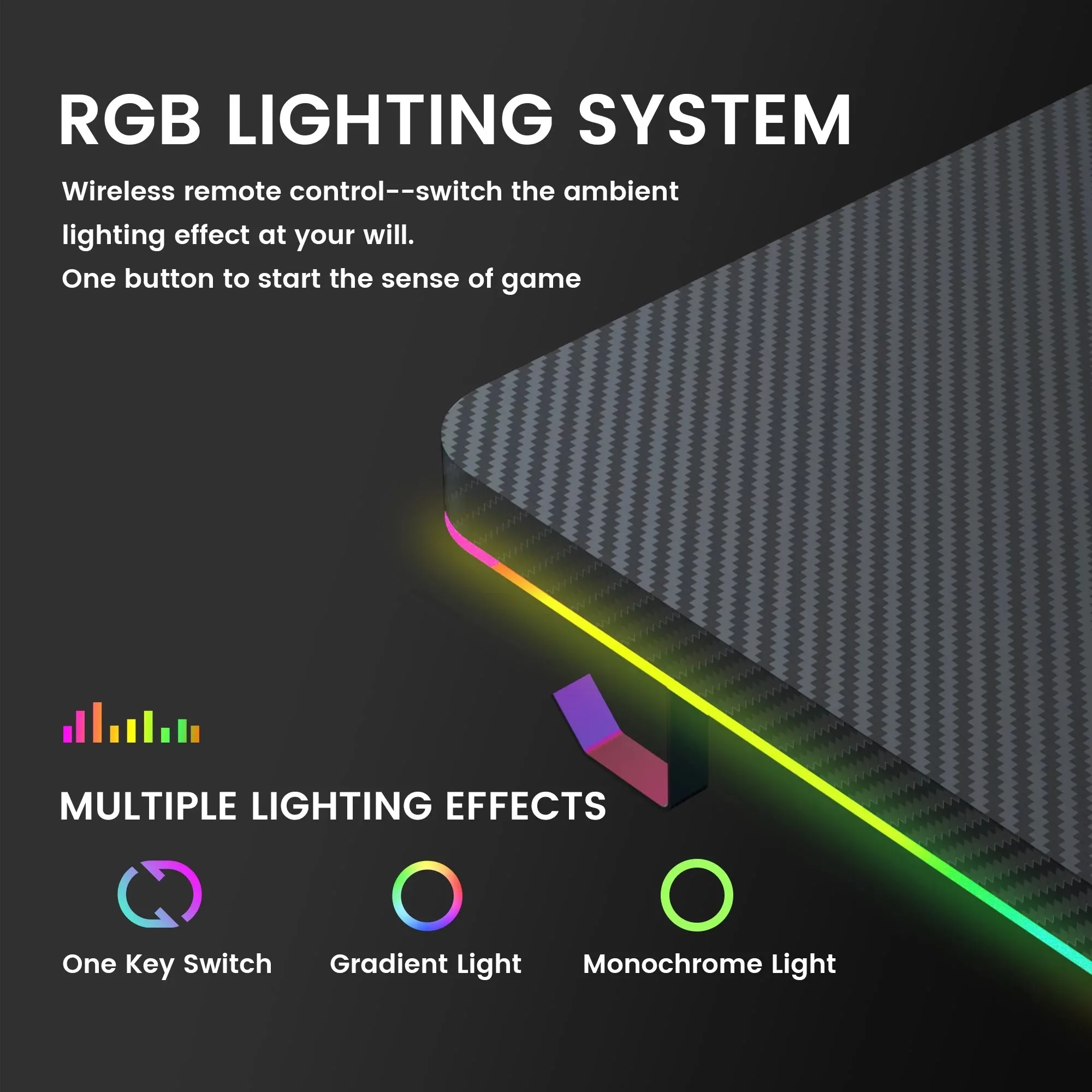 GTRACING 55" Large RGB Gaming Desk with Mouse Pad T-Shaped Office Chair Computer Desk Spacious Work Surface Table, Black