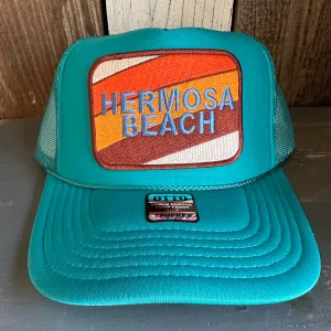 Hermosa Beach GOLF CARTS & YOGA PANTS High Crown Trucker Hat - Jade Green