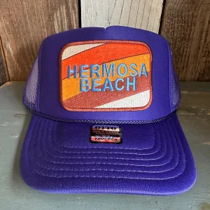 Hermosa Beach GOLF CARTS & YOGA PANTS High Crown Trucker Hat - Purple