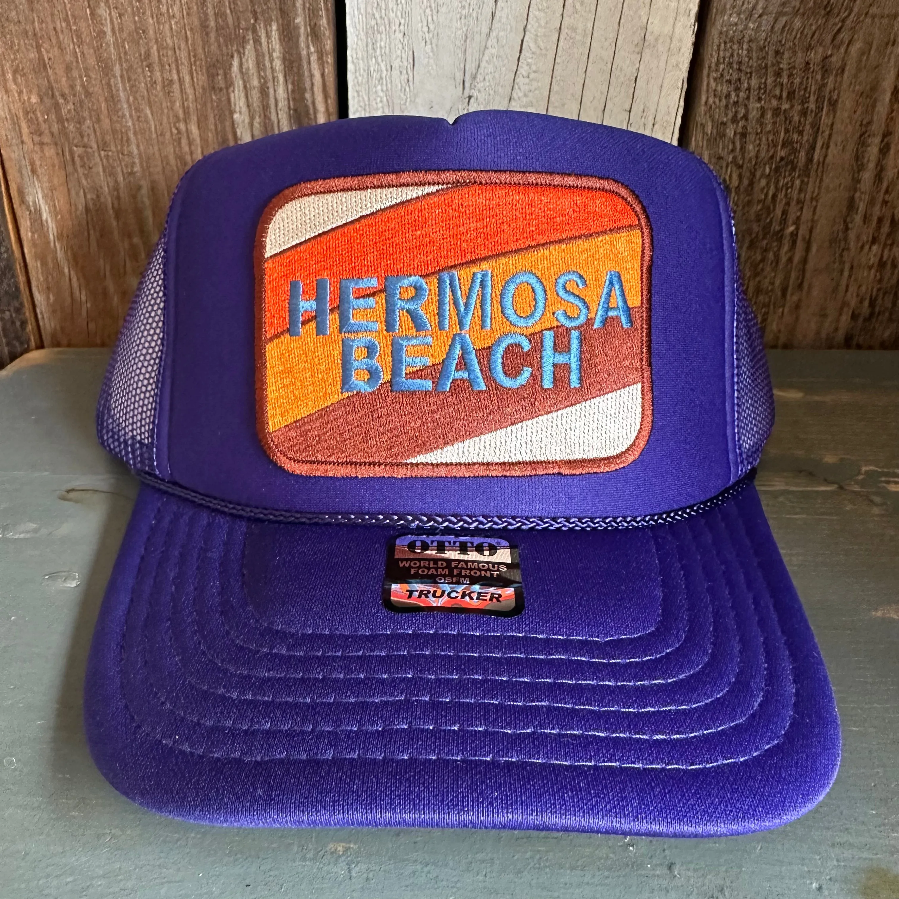Hermosa Beach GOLF CARTS & YOGA PANTS High Crown Trucker Hat - Purple