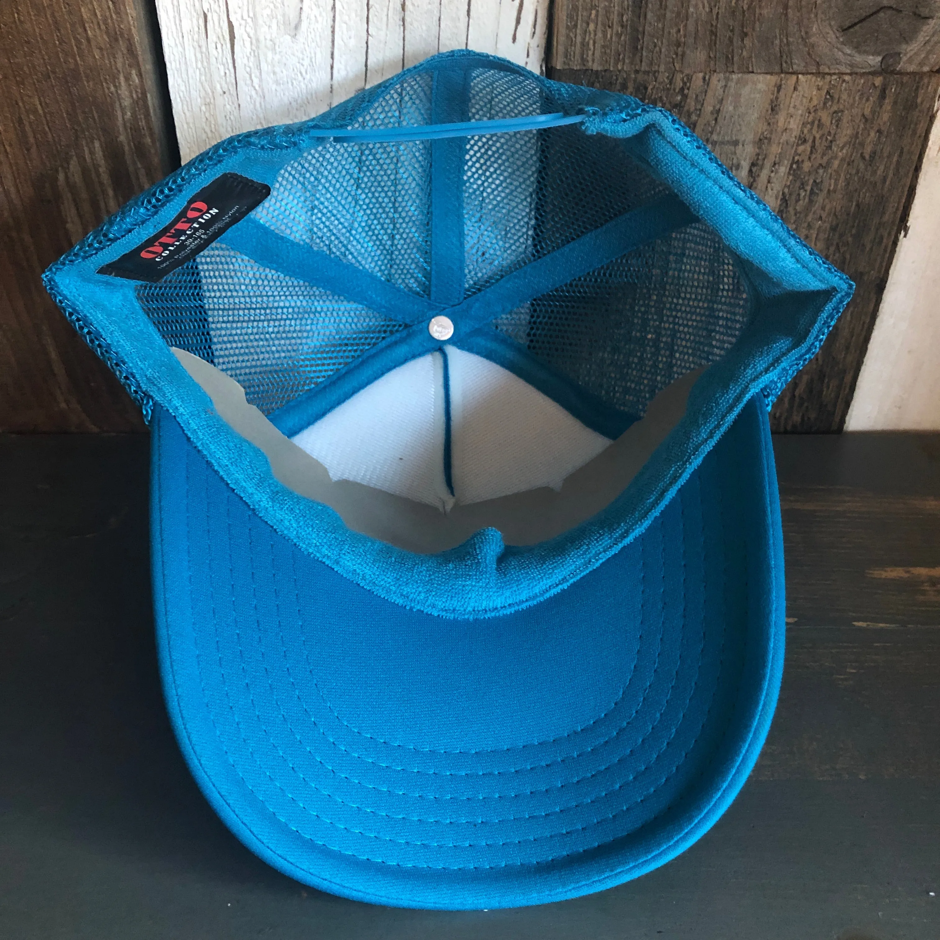 Hermosa Beach GOLF CARTS & YOGA PANTS High Crown Trucker Hat - Turquoise Blue