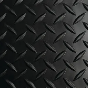 Mat, 5/32" Diamond Plate Vinyl Runner, 24" W x 75' L, Black