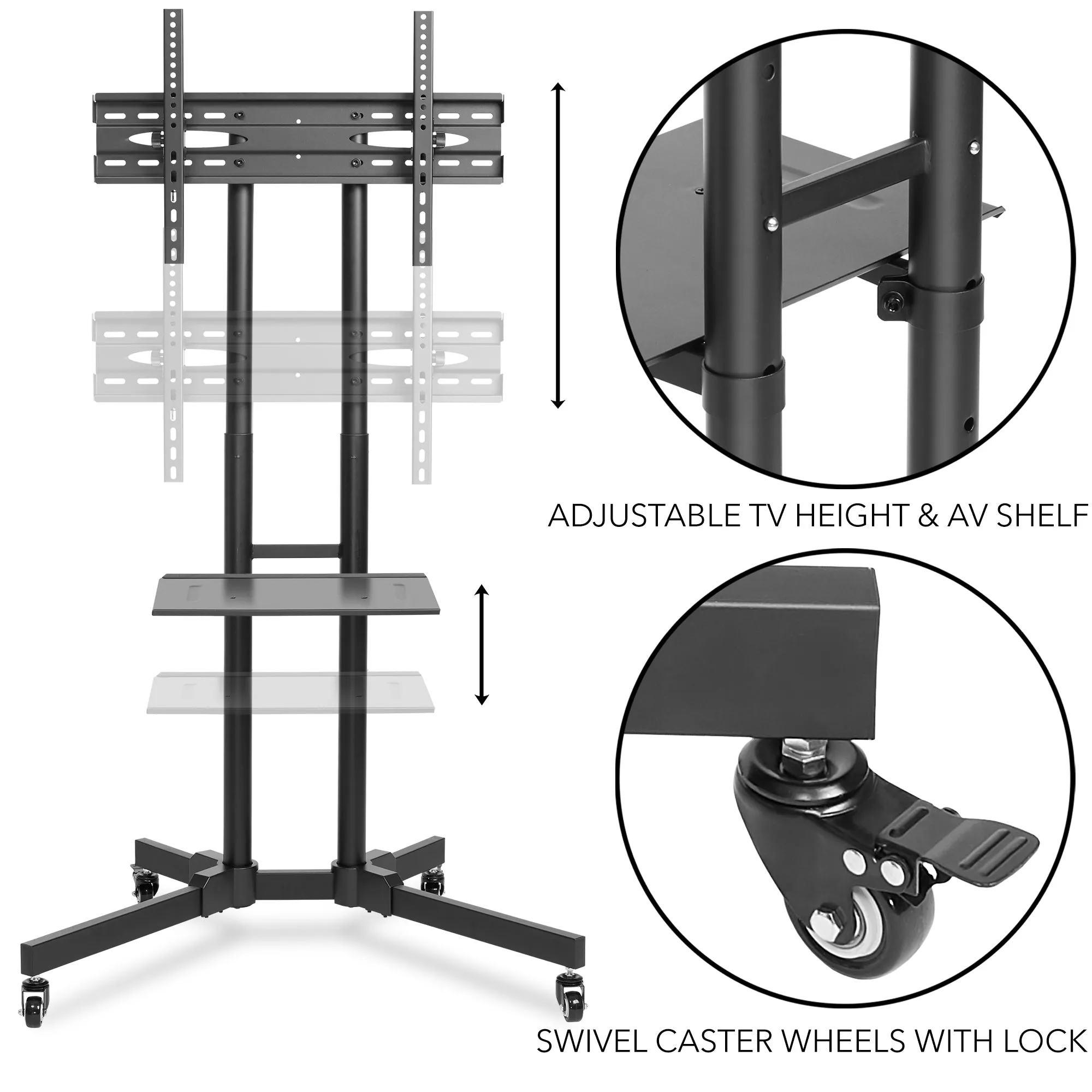 Mobile Stand with Wheels for 32-65" TV by Mount Factory