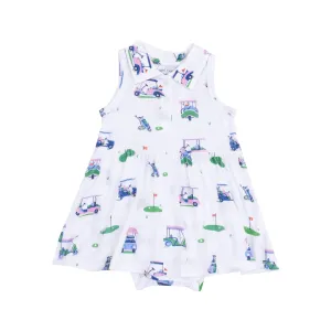 Polo Collar Bodysuit Dress - Vintage Golf Carts Pink
