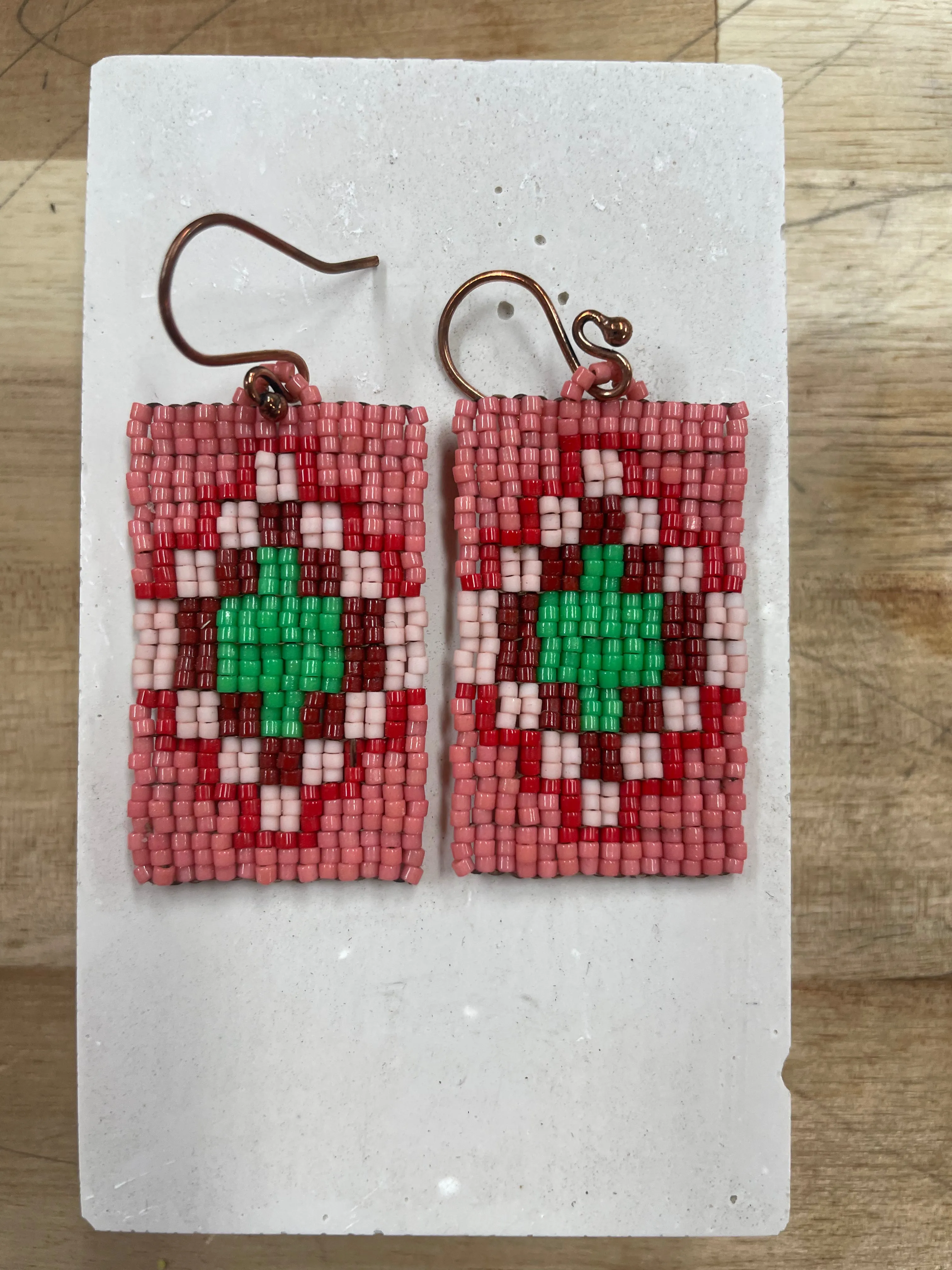 Square Stitch Mouse Blanket Earring