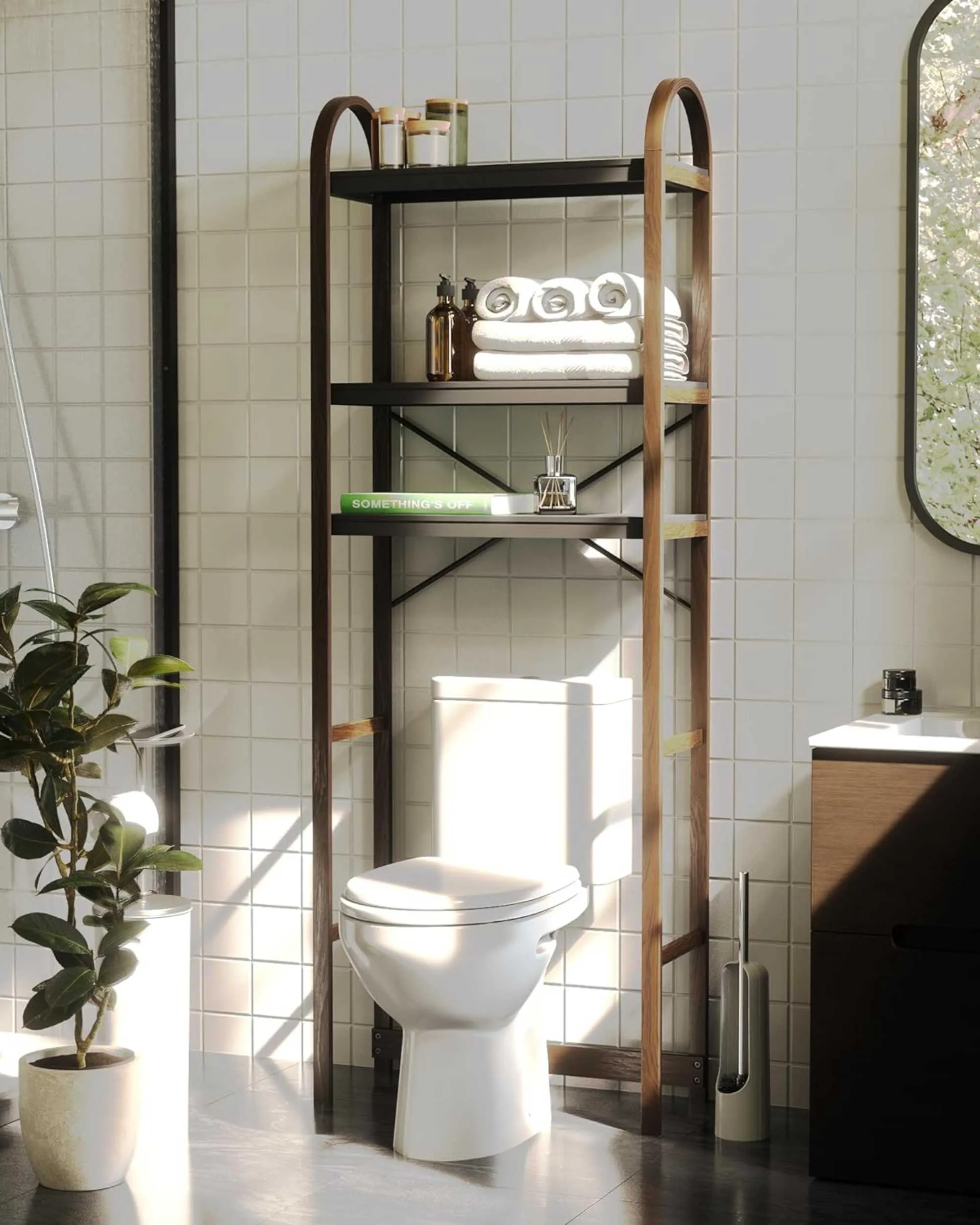 Umbra Bellwood Over The Toilet Shelf, walnut