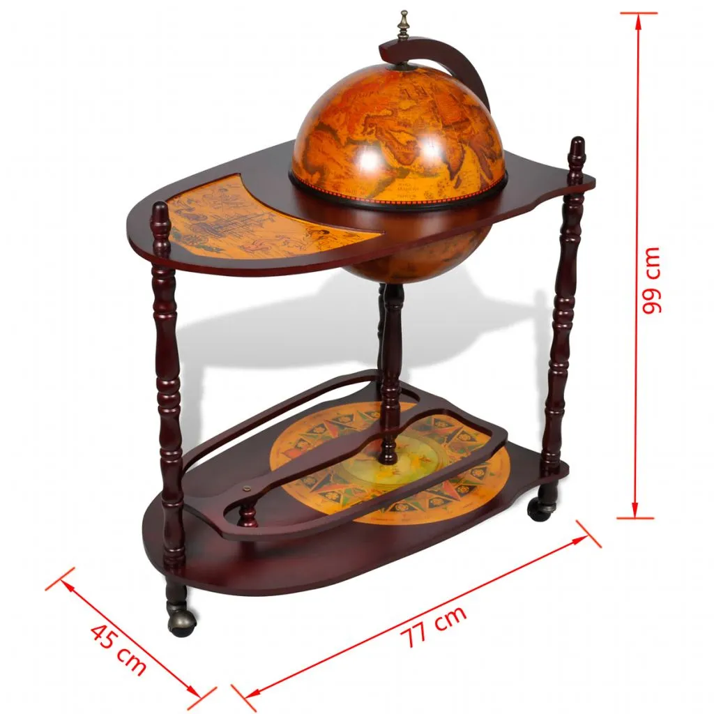 vidaXL Globe Bar Wine Stand Eucalyptus Wood Freestanding